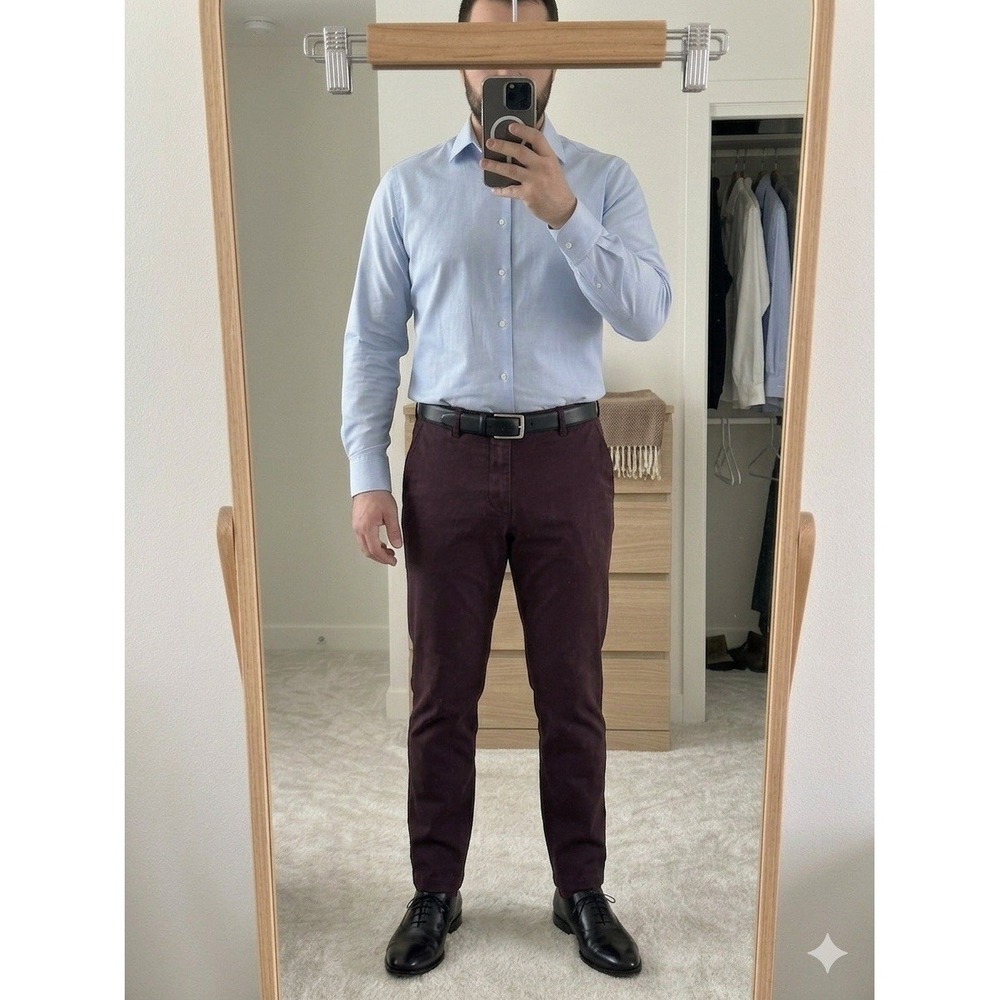 Old Navy Ultimate Straight Chino Pants Mens 34x36 Maroon Red Cotton Trousers
